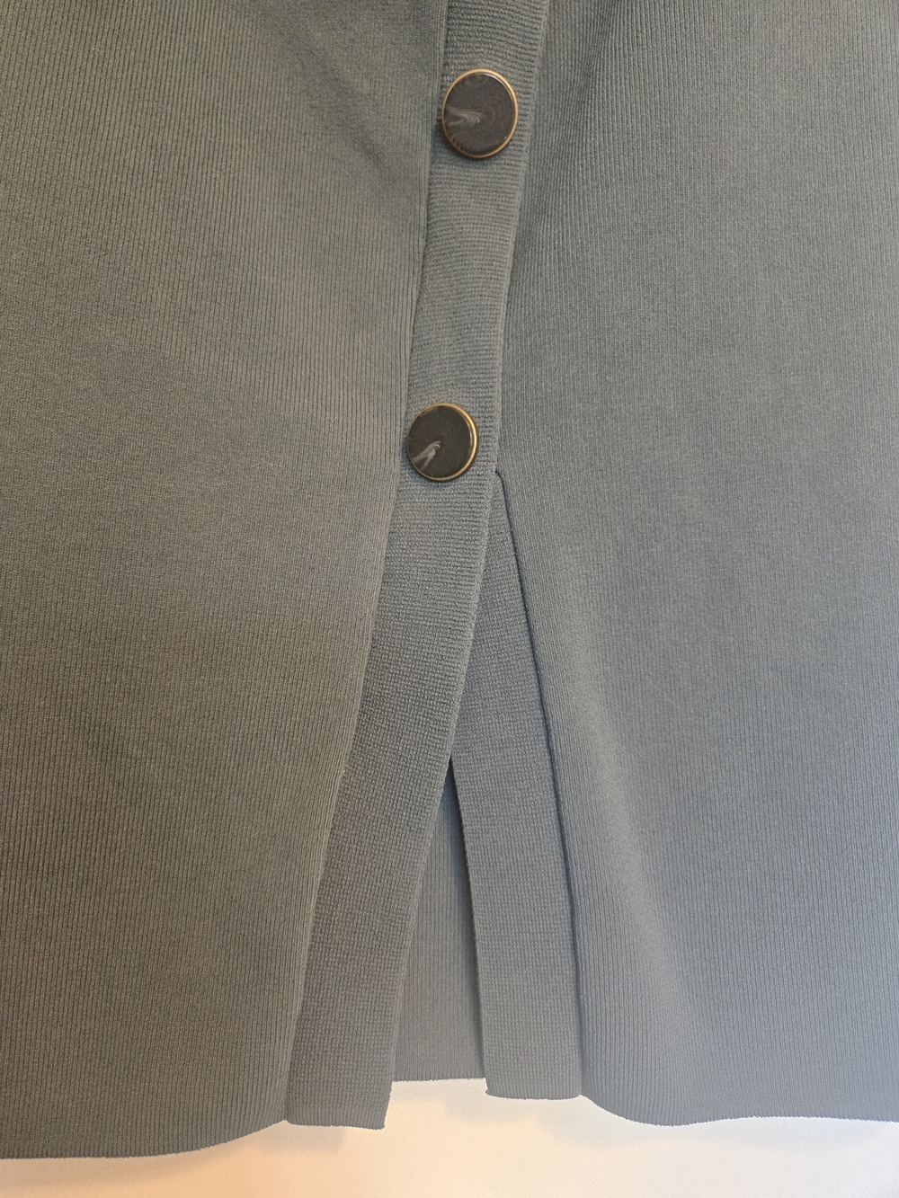 Reiss | Hatty Skirt | Dark Green Faux Button-Front Pencil Skirt - Picture 4 of 9